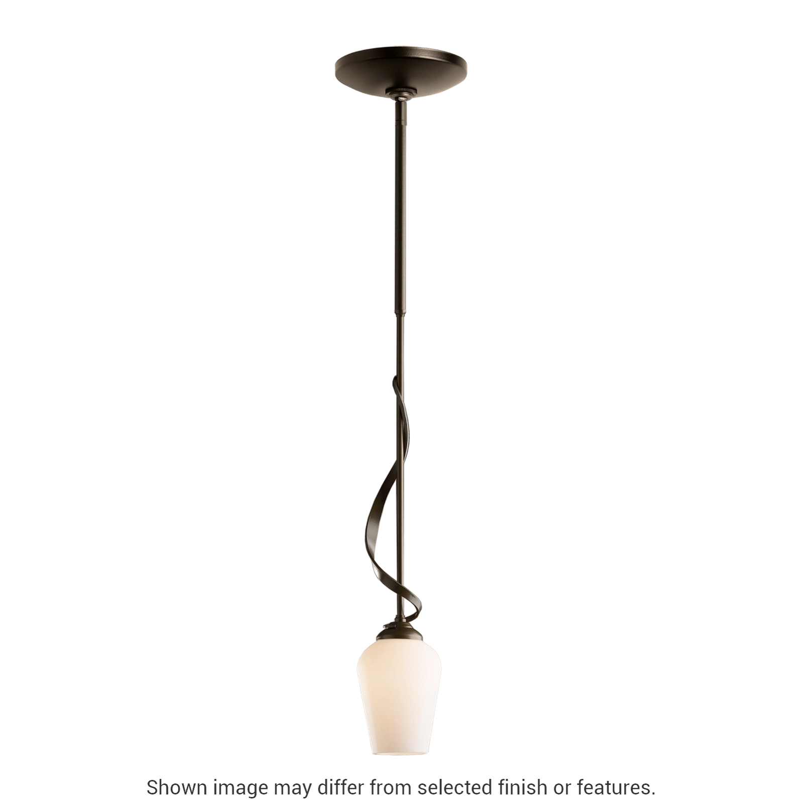 Flora Down Light Mini Pendant - White - Opal and Seeded Glass by Hubbardton Forge