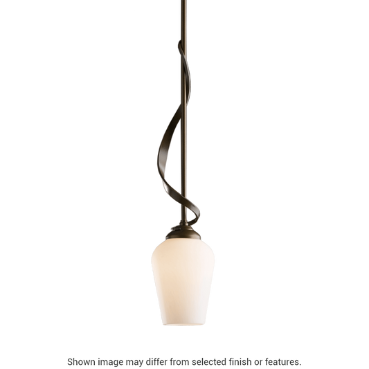 Flora Down Light Mini Pendant - White - Opal and Seeded Glass by Hubbardton Forge