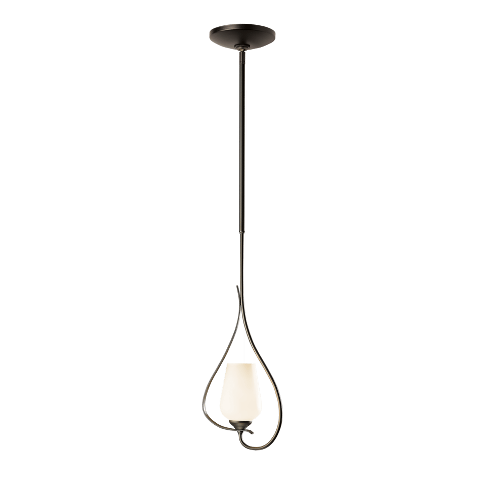 Flora Up Light Mini Pendant - Dark Smoke - Opal Glass by Hubbardton Forge