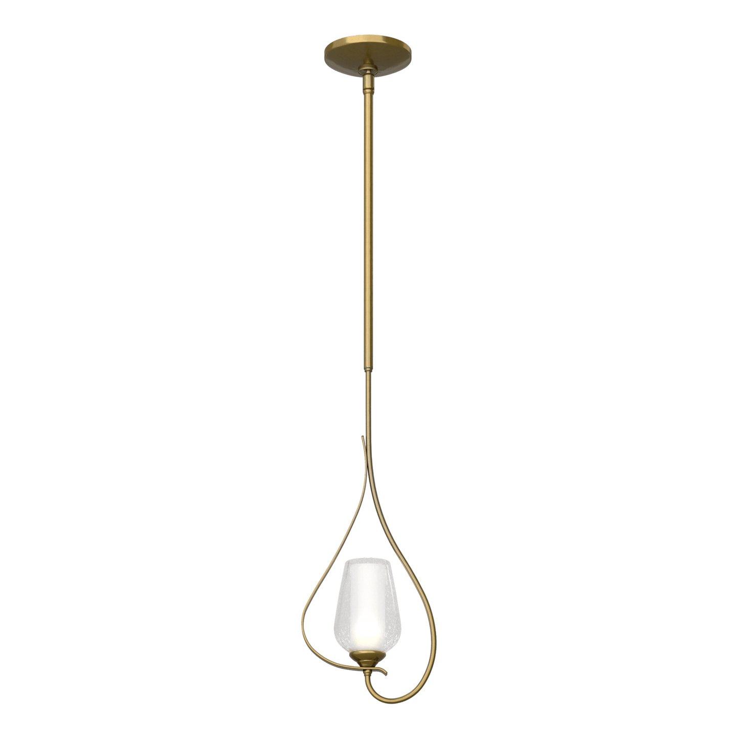 Flora Up Light Mini Pendant - Modern Brass - Opal and Seeded Glass by Hubbardton Forge