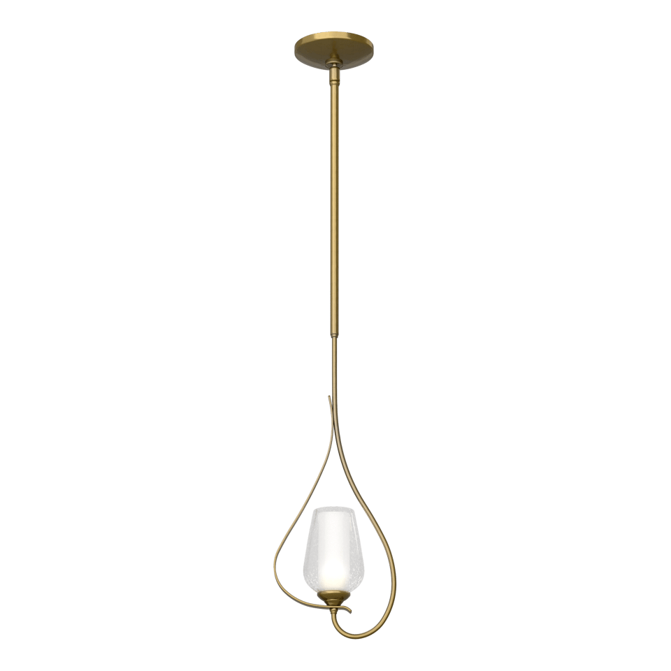 Flora Up Light Mini Pendant - Modern Brass - Opal Glass by Hubbardton Forge