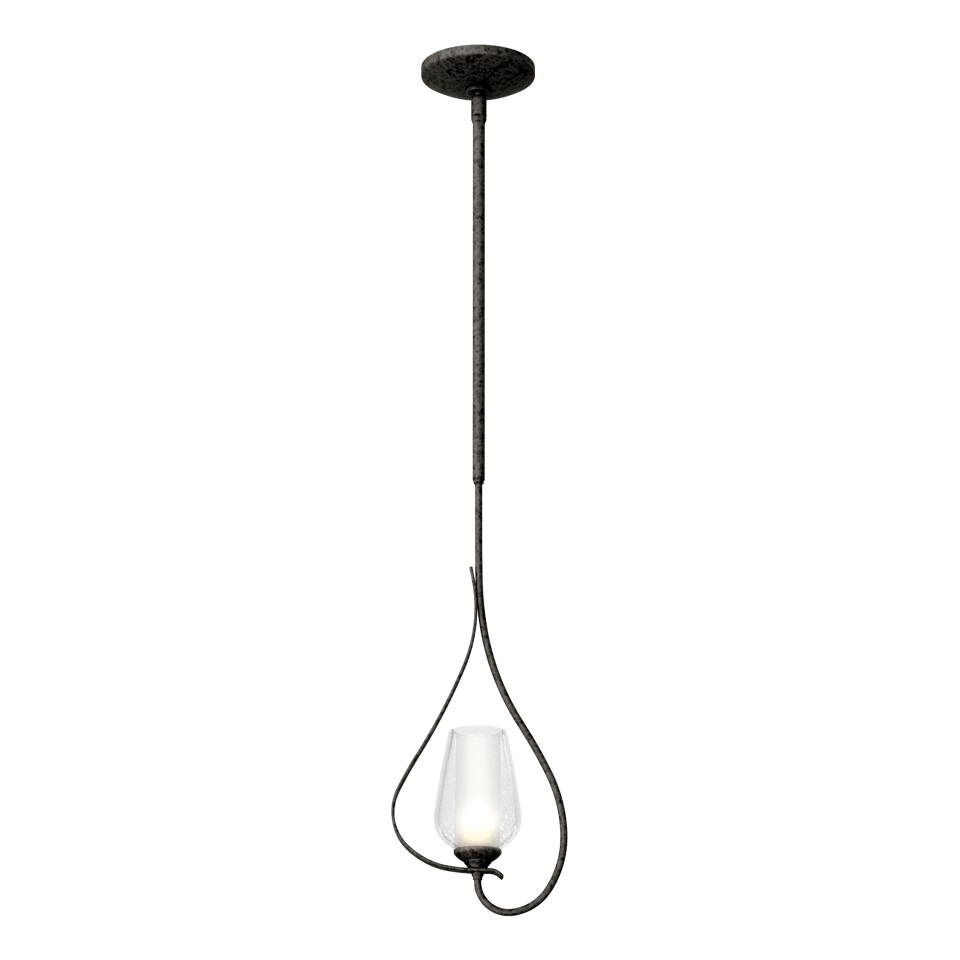 Flora Up Light Mini Pendant - Natural Iron - Opal Glass by Hubbardton Forge