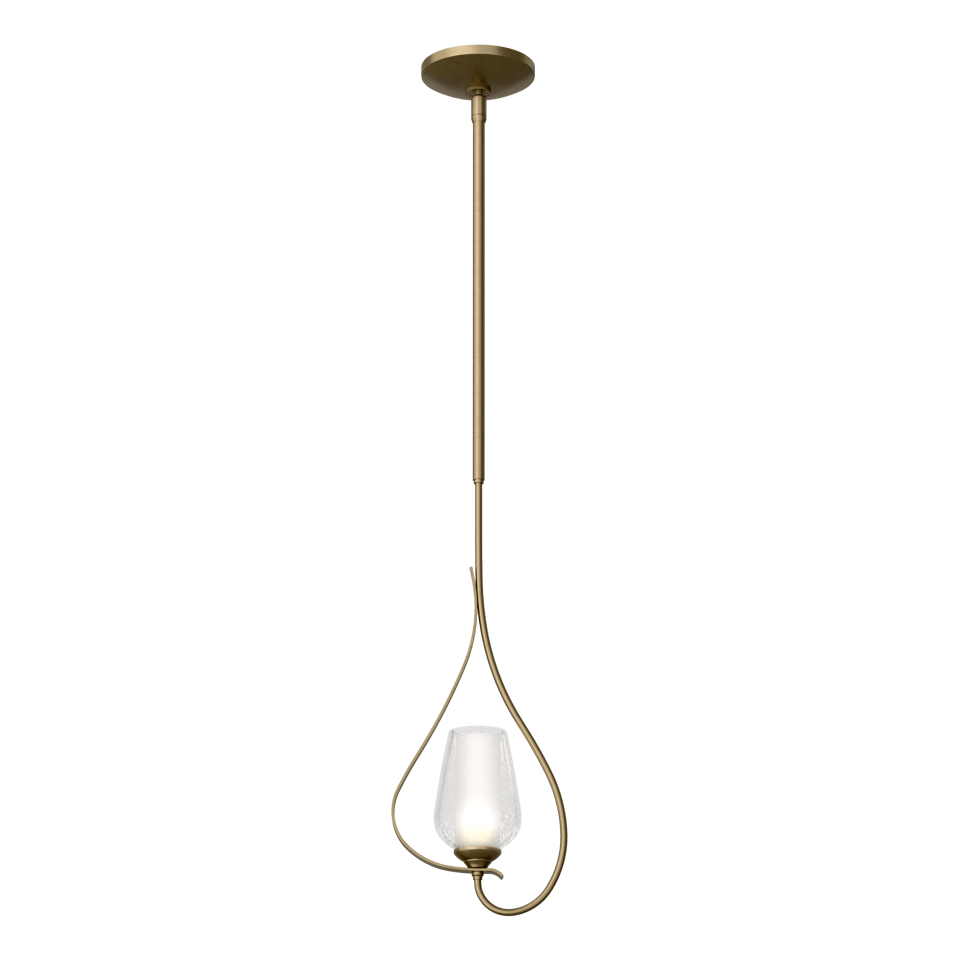 Flora Up Light Mini Pendant - Soft Gold - Opal Glass by Hubbardton Forge