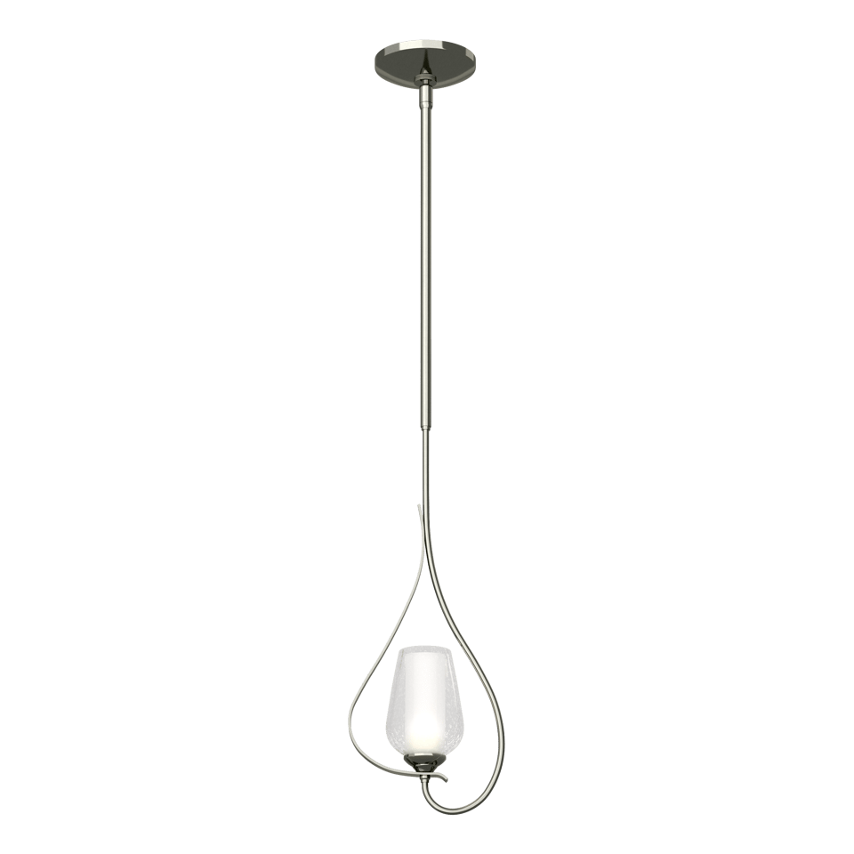 Flora Up Light Mini Pendant - Sterling - Opal Glass by Hubbardton Forge