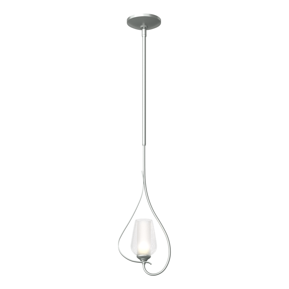 Flora Up Light Mini Pendant - Vintage Platinum - Opal Glass by Hubbardton Forge