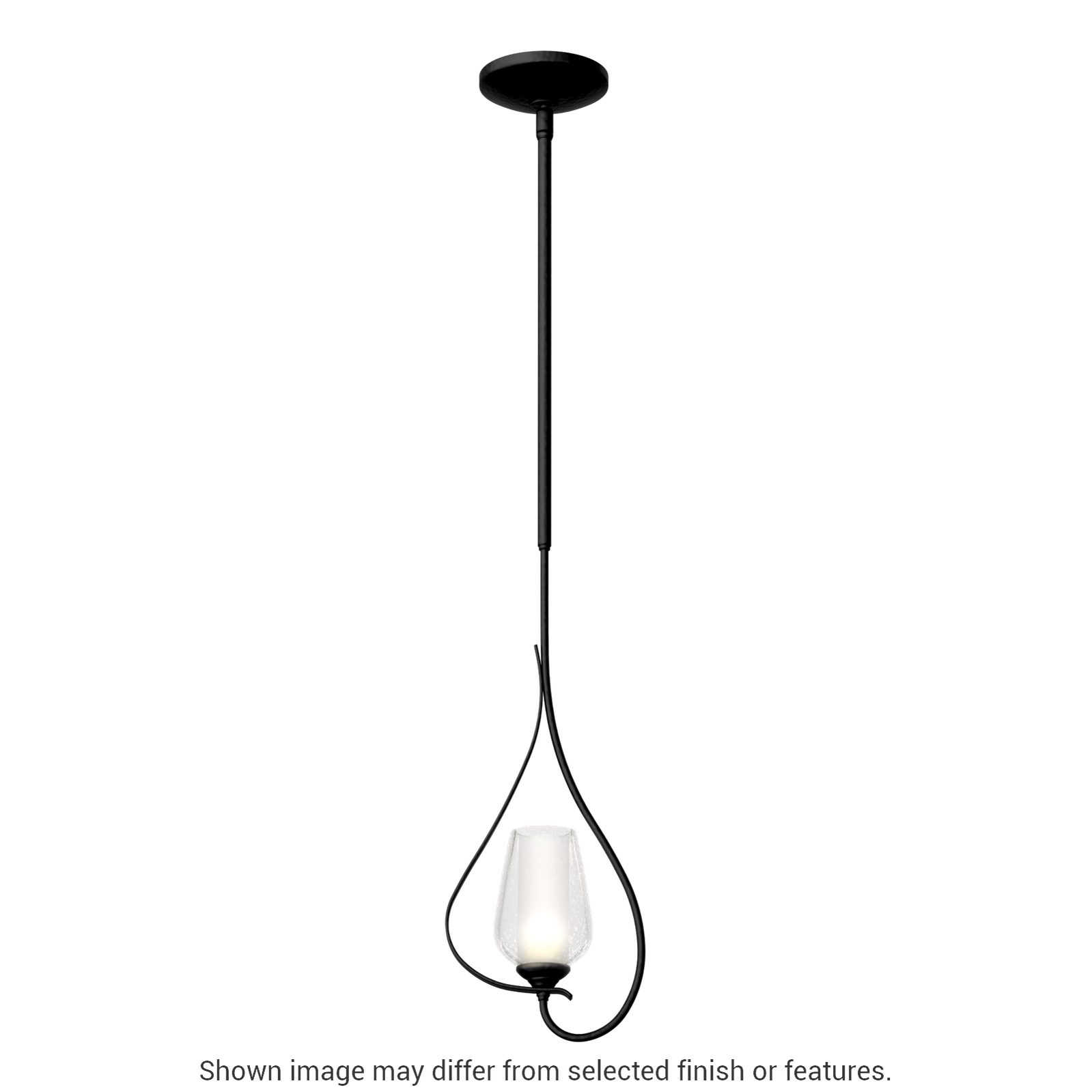 Flora Up Light Mini Pendant - White - Opal and Seeded Glass by Hubbardton Forge