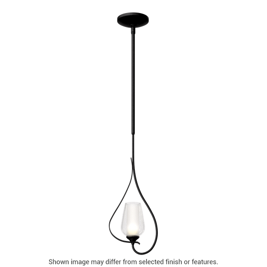 Flora Up Light Mini Pendant - White - Opal and Seeded Glass by Hubbardton Forge