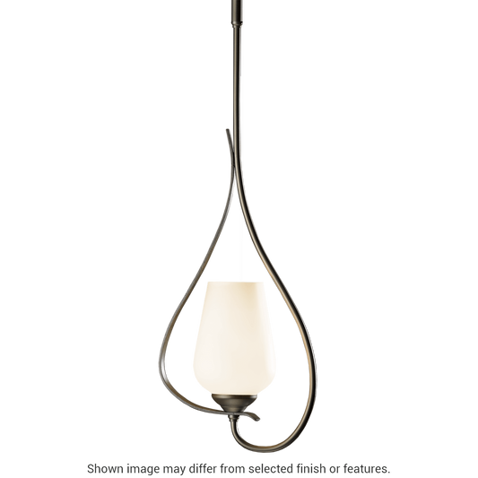 Flora Up Light Mini Pendant - White - Opal and Seeded Glass by Hubbardton Forge