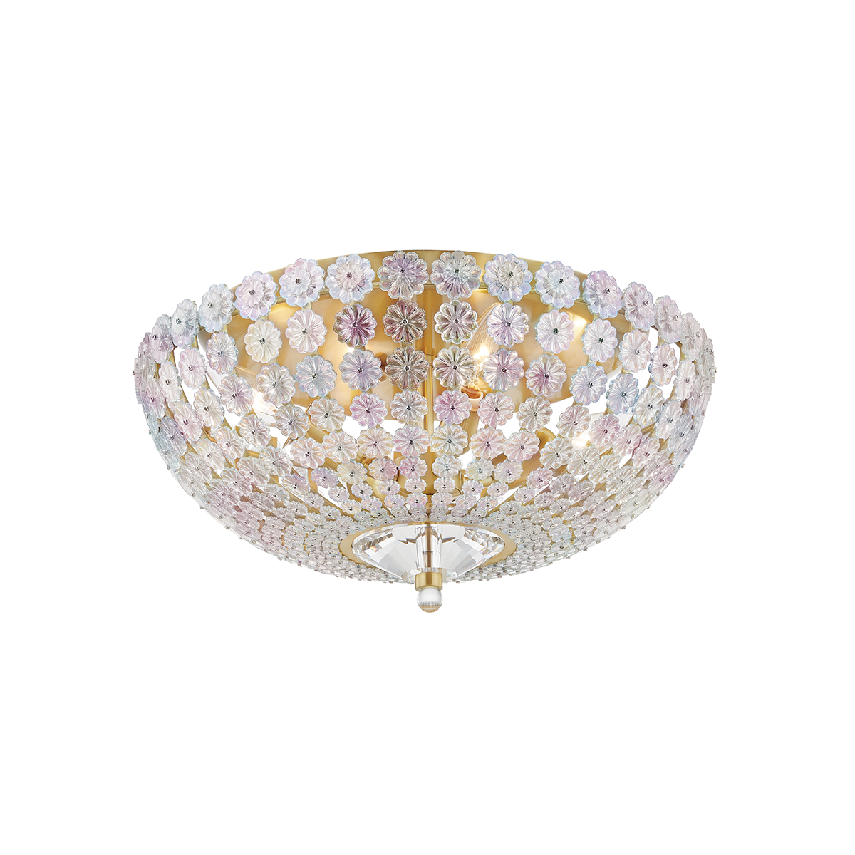 Floral Park Semi Flush - 4-Light - Aged Brass by Hudson Valley Lighting