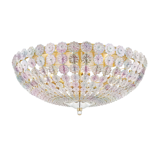 Floral Park Semi Flush - 6-Light - Aged Brass by Hudson Valley Lighting