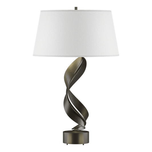Folio Table Lamp - Dark Smoke - Natural Anna Shade by Hubbardton Forge