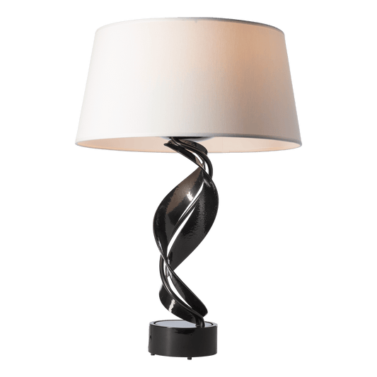 Folio Table Lamp - Ink - Natural Anna Shade by Hubbardton Forge