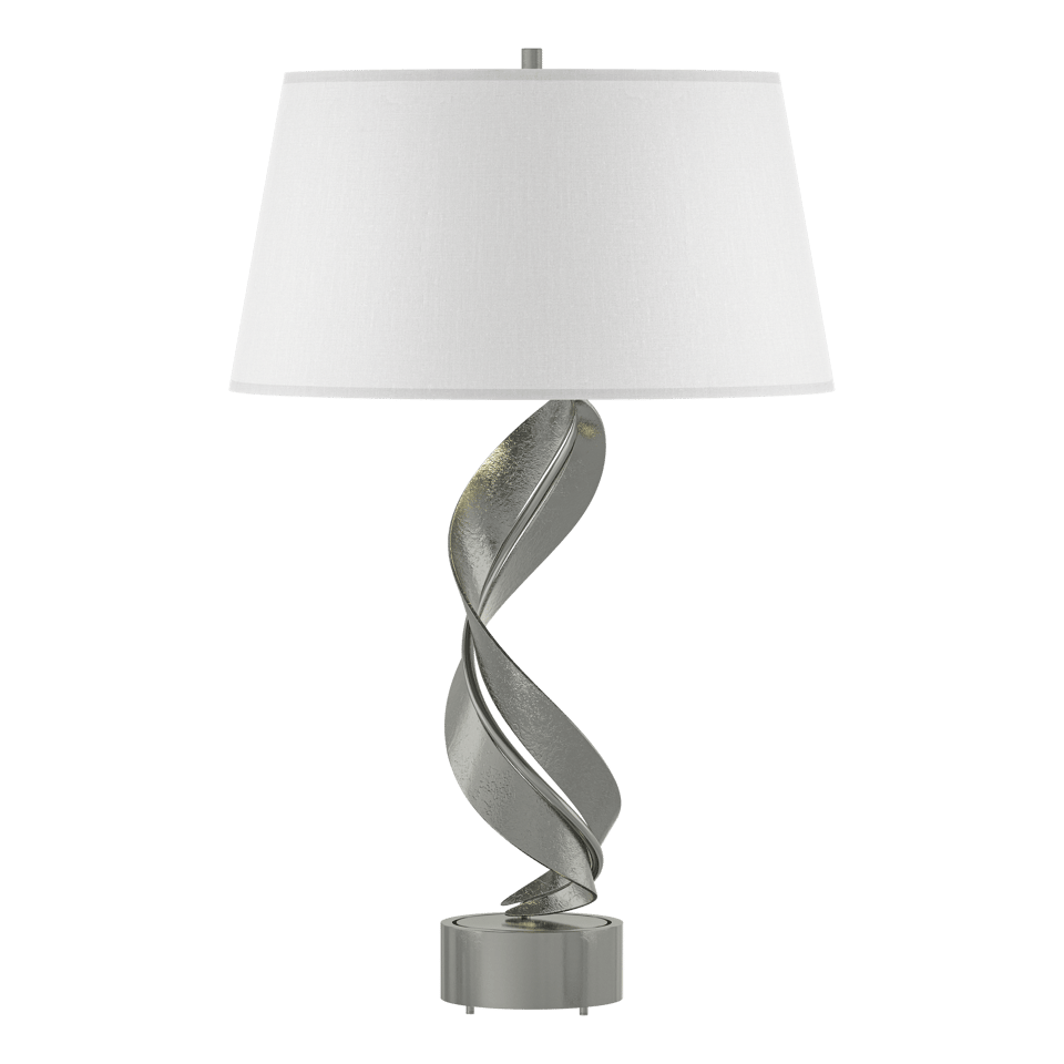 Folio Table Lamp - Sterling - Natural Anna Shade by Hubbardton Forge
