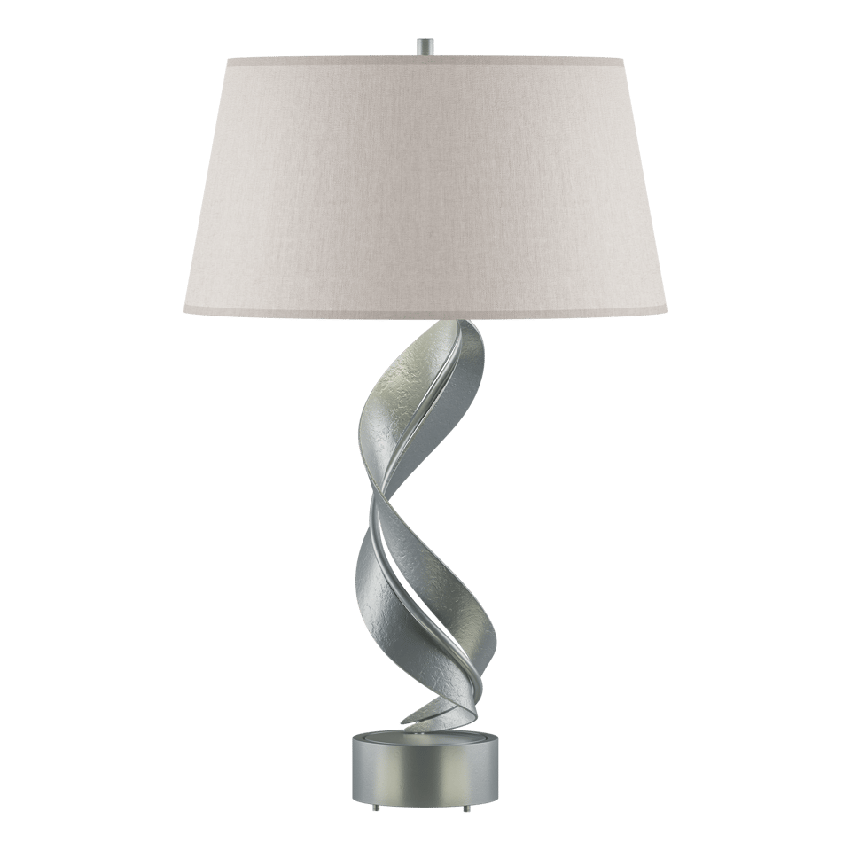 Folio Table Lamp - Vintage Platinum - Flax Shade by Hubbardton Forge