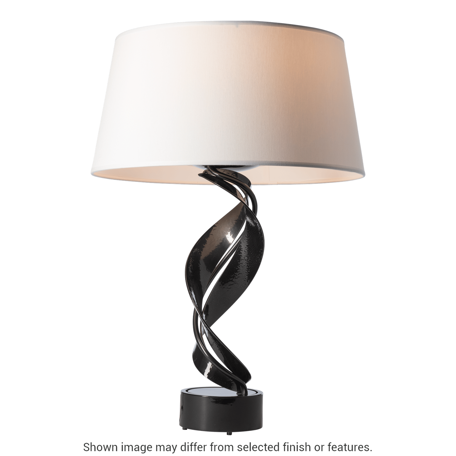 Folio Table Lamp - White - Natural Anna Shade by Hubbardton Forge