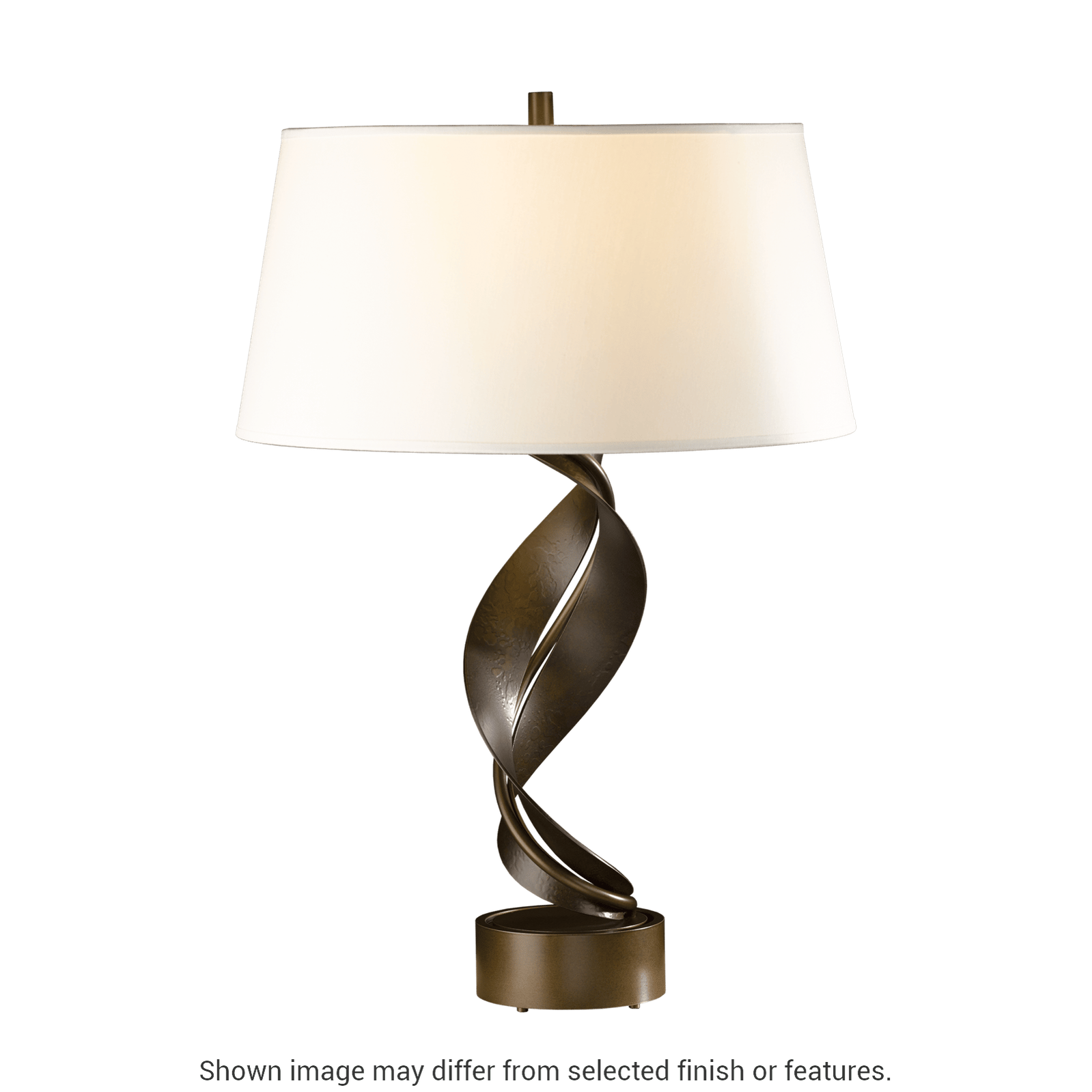 Folio Table Lamp - White - Natural Anna Shade by Hubbardton Forge