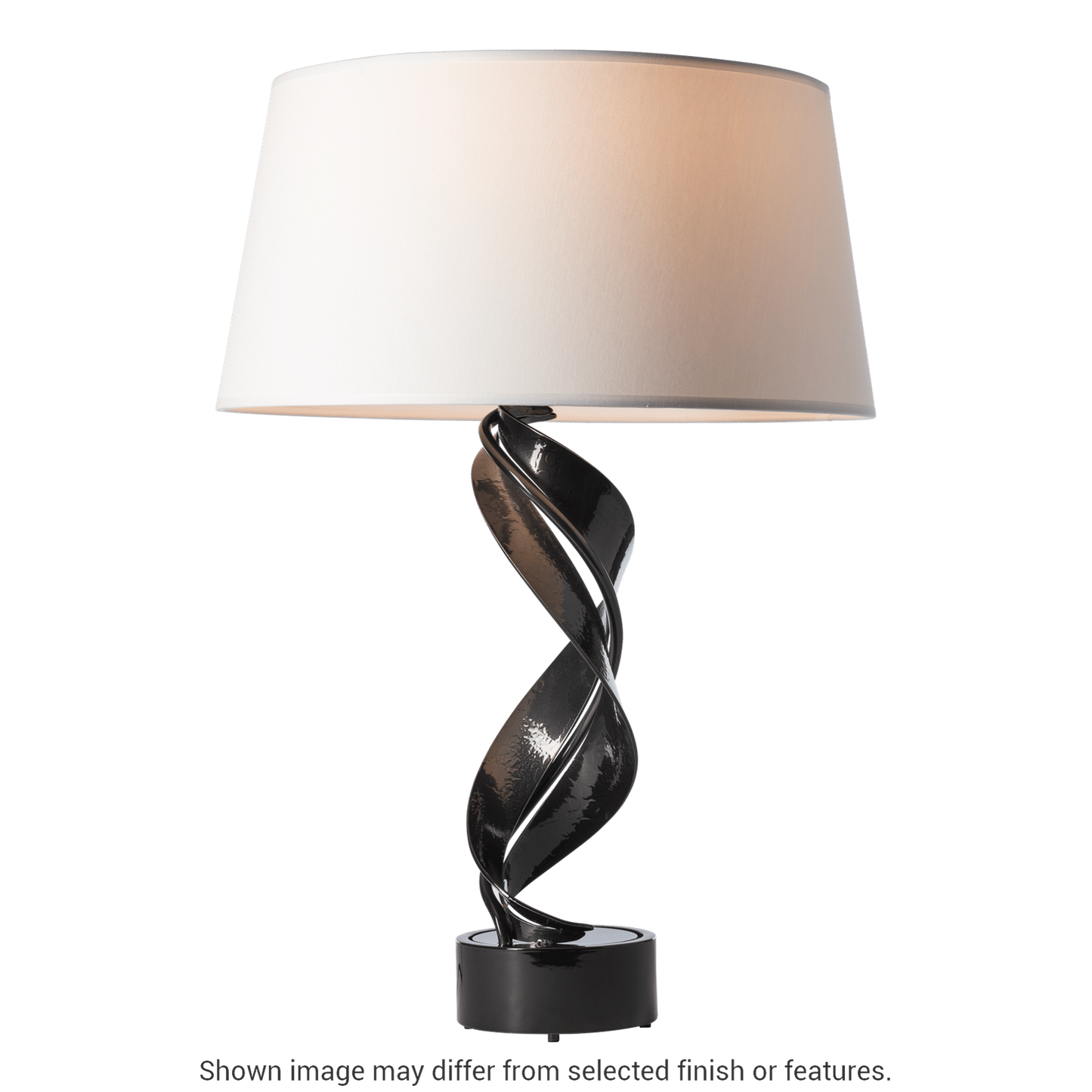 Folio Table Lamp - White - Natural Anna Shade by Hubbardton Forge