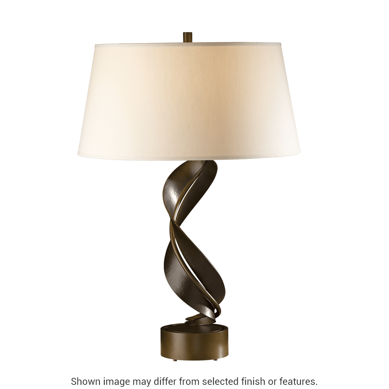 Folio Table Lamp - White - Natural Anna Shade by Hubbardton Forge