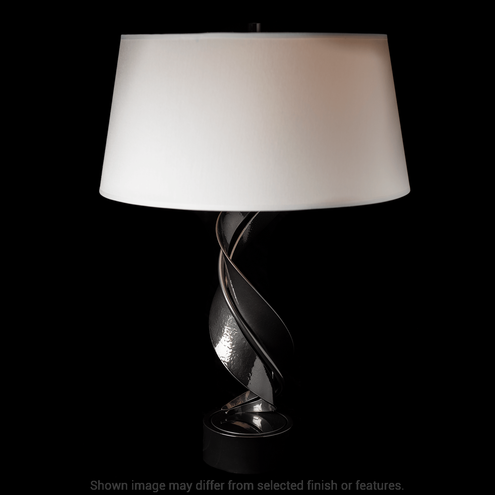 Folio Table Lamp - White - Natural Anna Shade by Hubbardton Forge