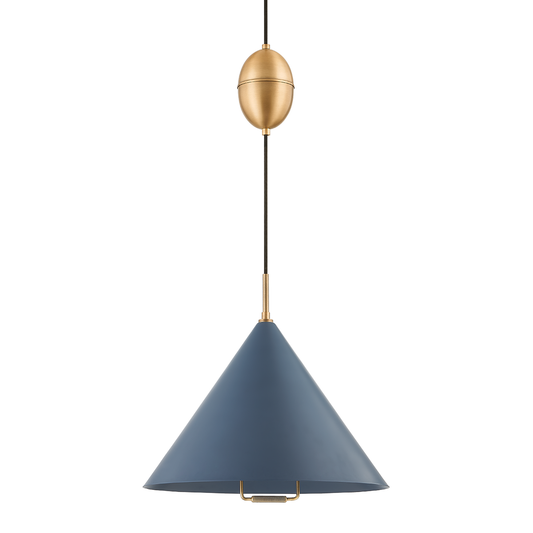 Fontana Pendant - 1-Light - Patina Brass/Slate Blue - Troy Lighting F7618-PBR/SBL