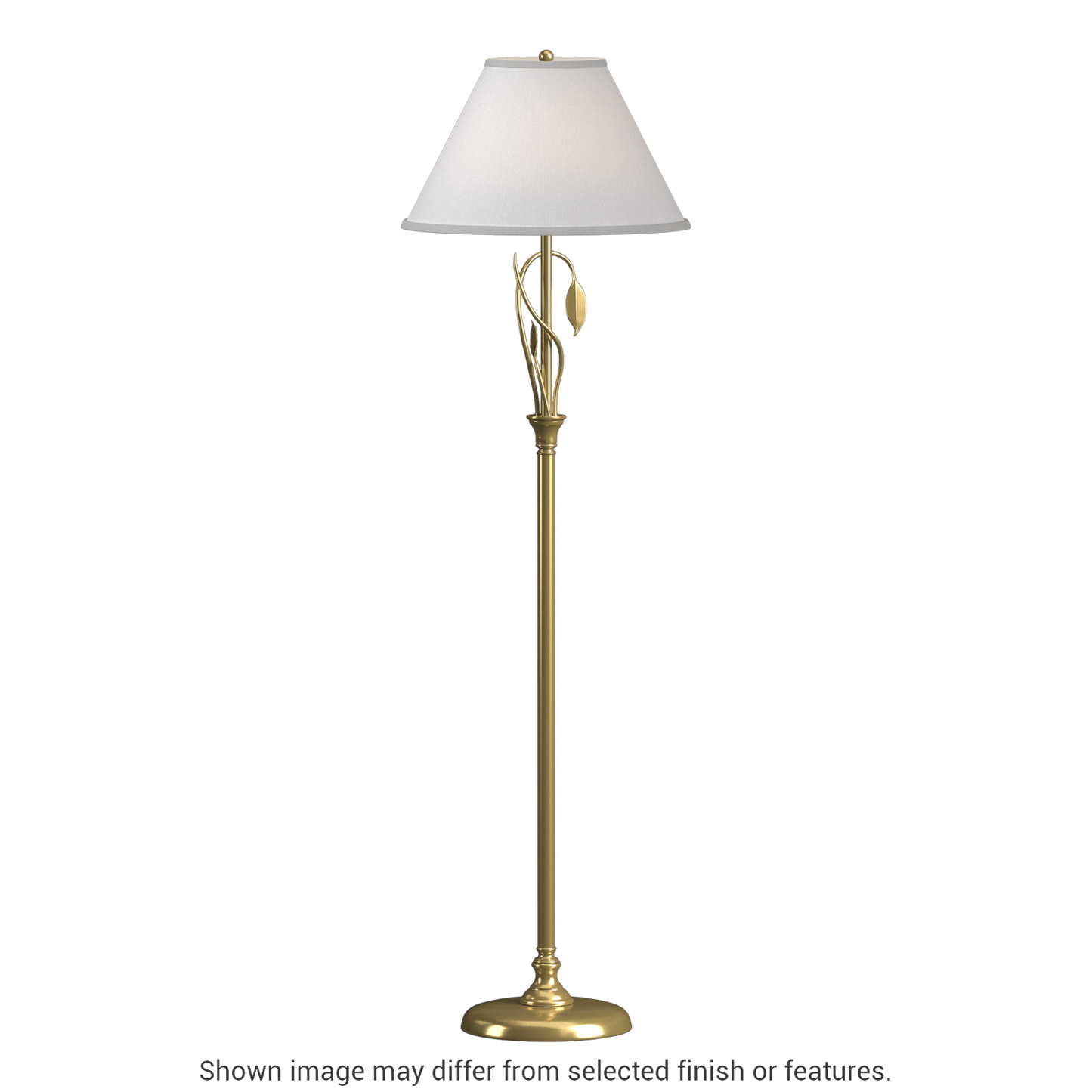 Forged Leaves and Vase Floor Lamp - White by Hubbardton Forge