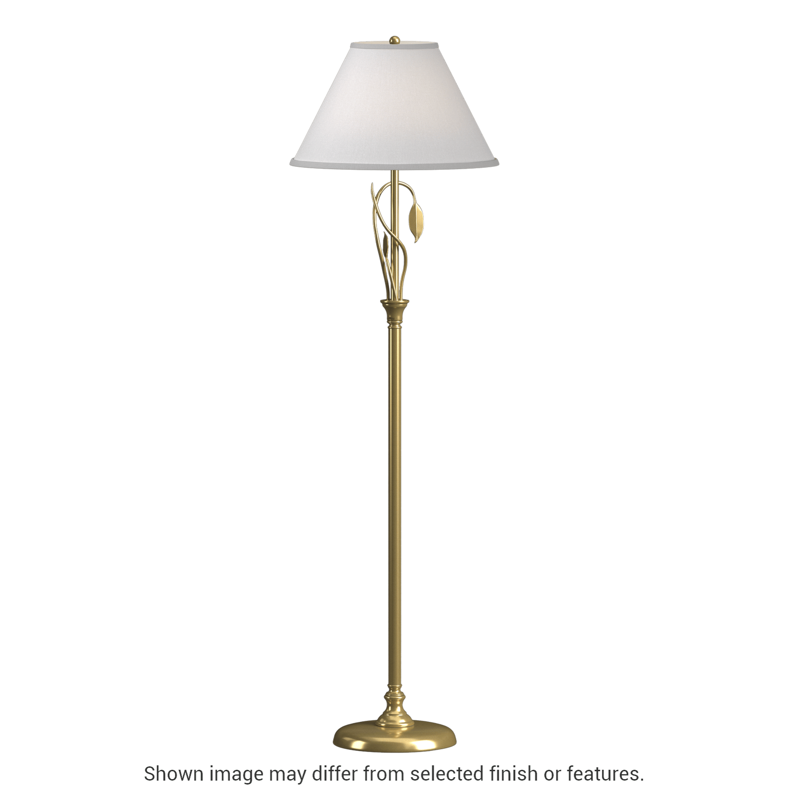 Forged Leaves and Vase Floor Lamp - White by Hubbardton Forge