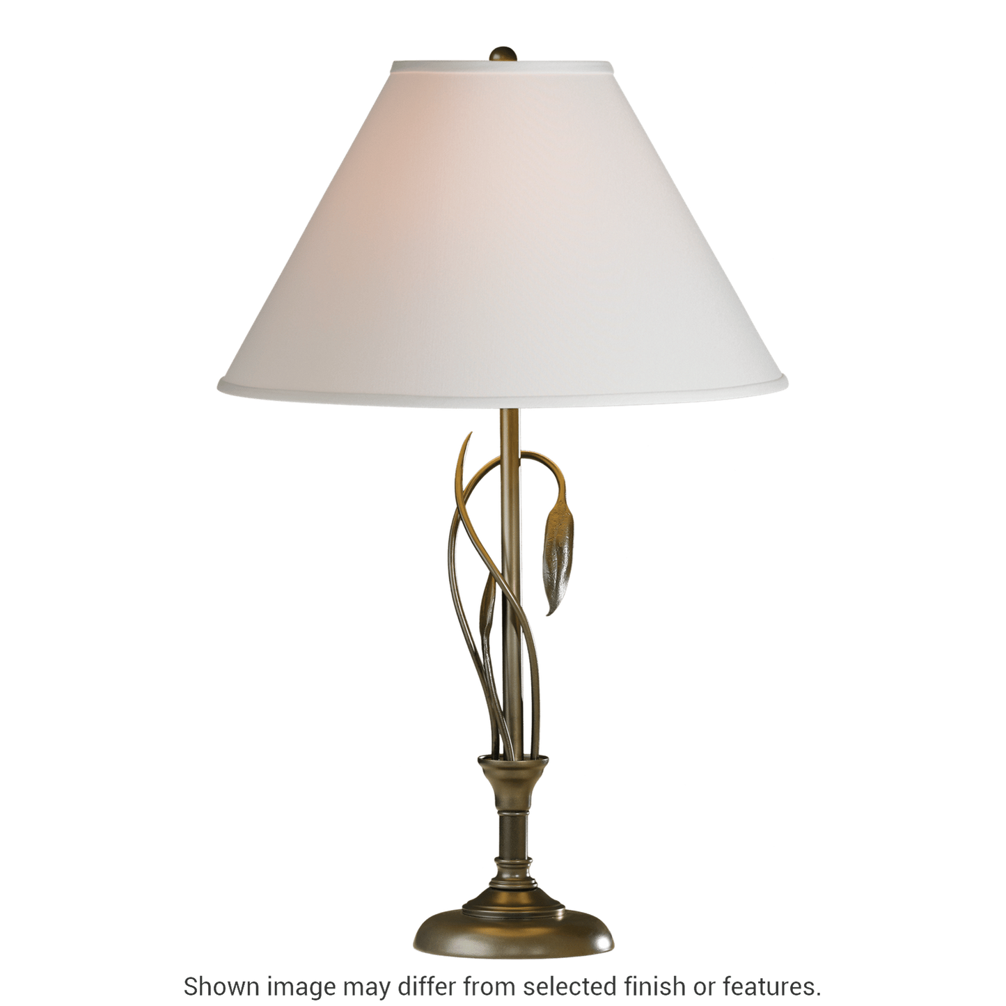 Forged Leaves and Vase Table Lamp - White by Hubbardton Forge