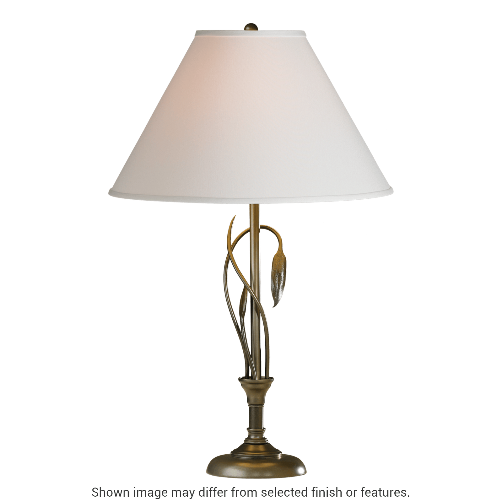 Forged Leaves and Vase Table Lamp - White by Hubbardton Forge