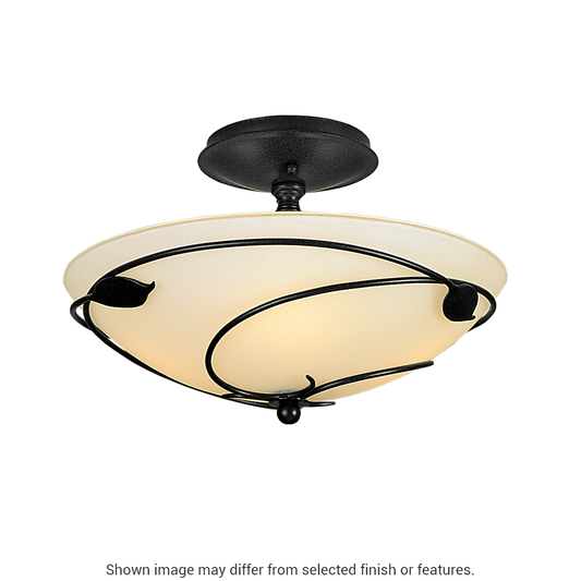Forged Leaves Semi-Flush - White - Sand Glass by Hubbardton Forge