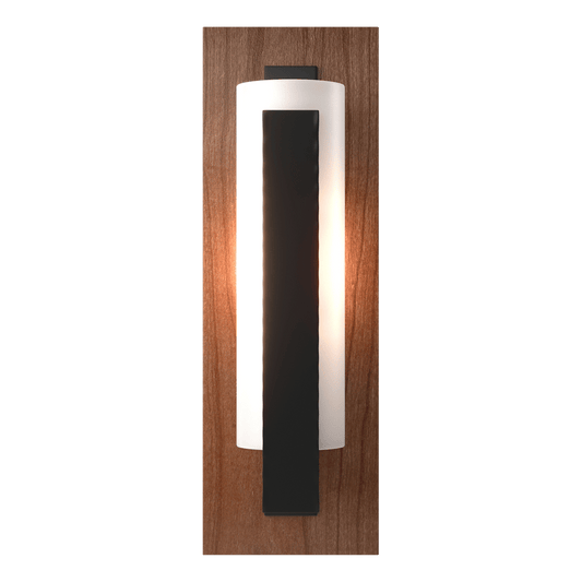Forged Vertical Bar Sconce Cherry or Copper Backplate - Black - Cherry Accent by Hubbardton Forge