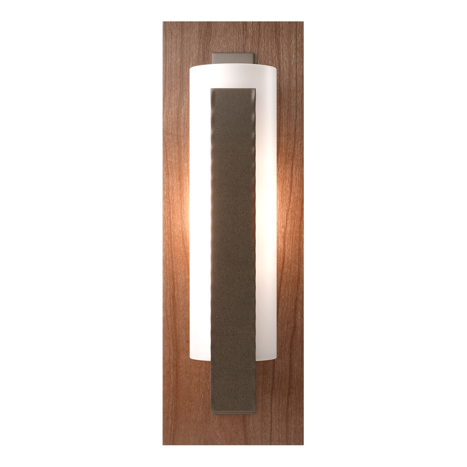 Forged Vertical Bar Sconce Cherry or Copper Backplate - Bronze - Cherry Accent by Hubbardton Forge
