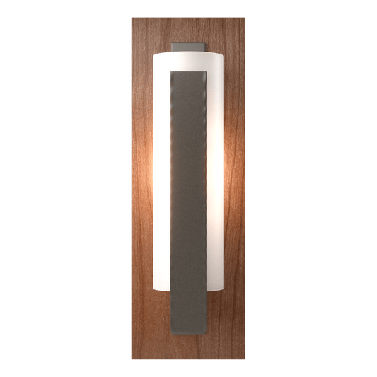 Forged Vertical Bar Sconce Cherry or Copper Backplate - Dark Smoke - Cherry Accent by Hubbardton Forge