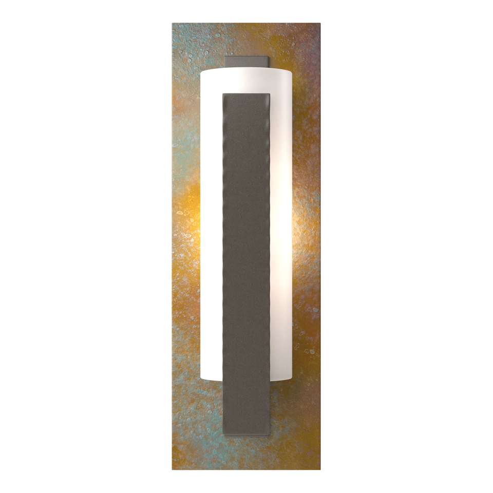Forged Vertical Bar Sconce Cherry or Copper Backplate - Dark Smoke - Copper Accent by Hubbardton Forge