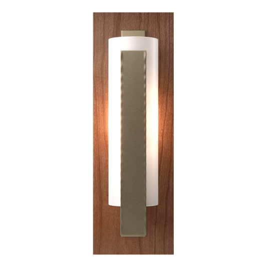 Forged Vertical Bar Sconce Cherry or Copper Backplate - Soft Gold - Cherry Accent by Hubbardton Forge
