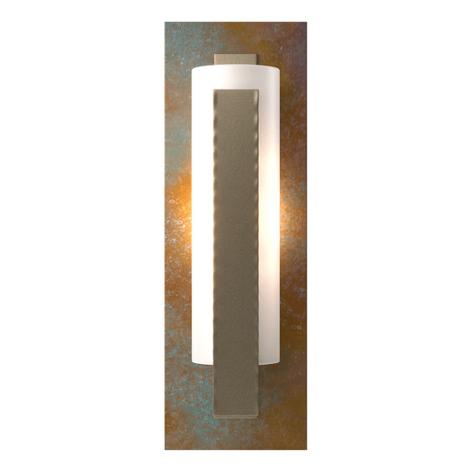 Forged Vertical Bar Sconce Cherry or Copper Backplate - Soft Gold - Copper Accent by Hubbardton Forge