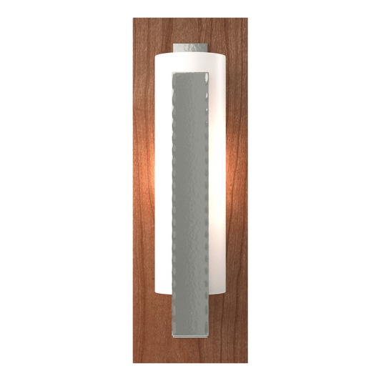 Forged Vertical Bar Sconce Cherry or Copper Backplate - Sterling - Cherry Accent by Hubbardton Forge