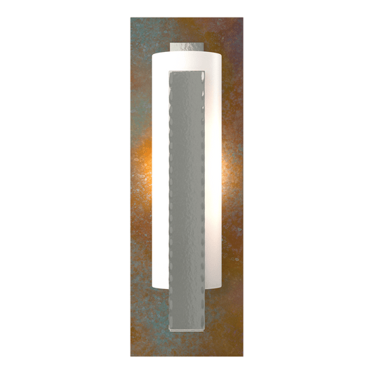 Forged Vertical Bar Sconce Cherry or Copper Backplate - Sterling - Copper Accent by Hubbardton Forge