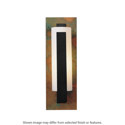 Forged Vertical Bar Sconce Cherry or Copper Backplate - White - Copper Accent by Hubbardton Forge