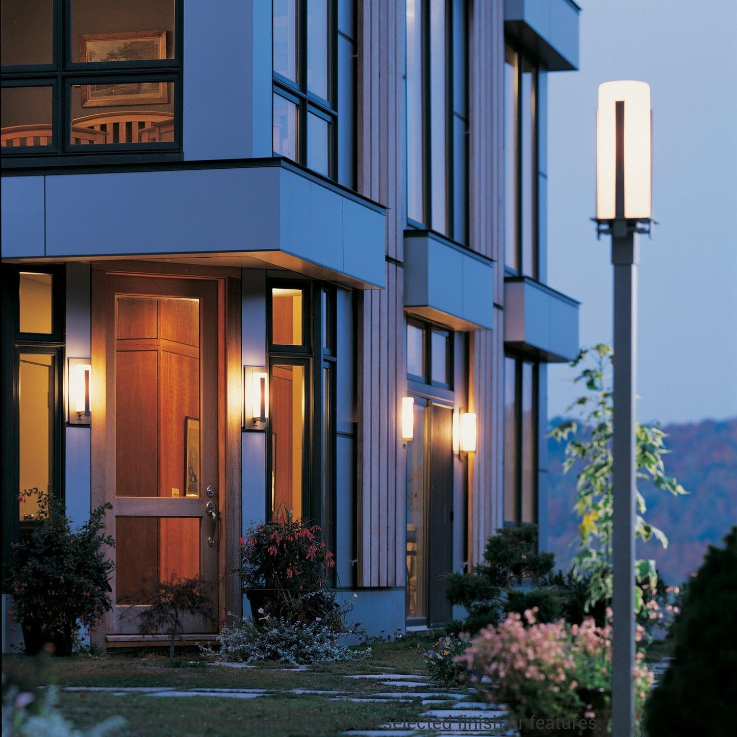 Forged Vertical Bars Outdoor Post Light - White by Hubbardton Forge