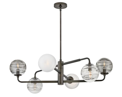 Oberon Large Adjustable Single Tier Chandelier - Black Oxide by  Fredrick Ramond FR30506BX