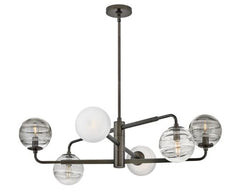 Oberon Large Adjustable Single Tier Chandelier - Black Oxide by  Fredrick Ramond FR30506BX
