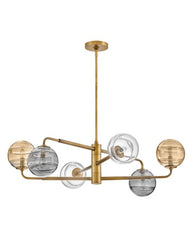 Oberon Large Adjustable Single Tier Chandelier - Heritage Brass by  Fredrick Ramond FR30506HBR