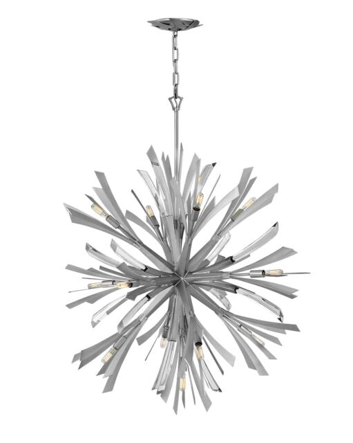 Vida Large Orb Ceiling Light Fixture by Fredrick Ramond - 13 Bulbs, Dimmable, Elegant Design
