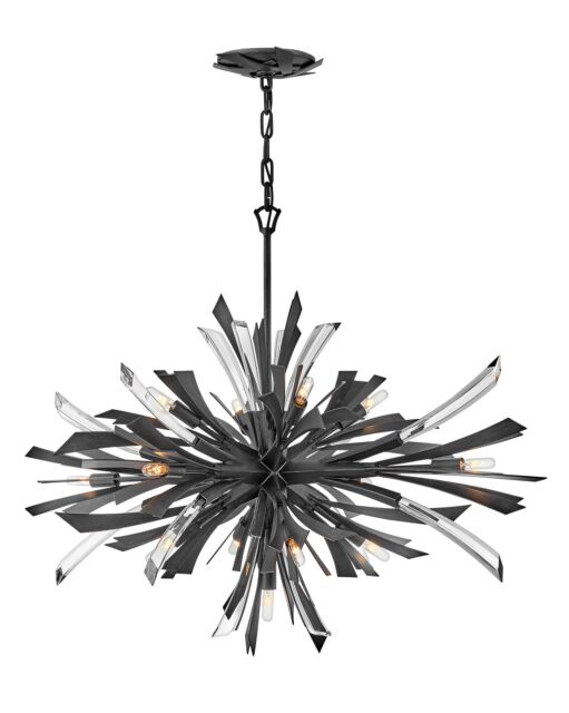 Vida Medium Single Tier Pendant Light by Fredrick Ramond - Modern Oval Design, Crystal Accents