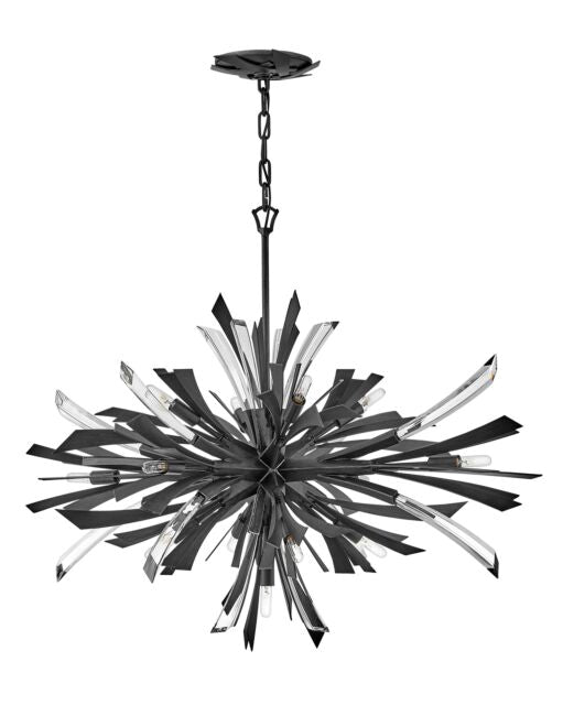 Vida Medium Single Tier Pendant Light by Fredrick Ramond - Modern Oval Design, Crystal Accents