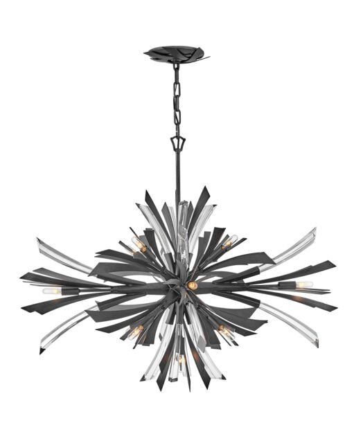 Vida Medium Single Tier Pendant Light by Fredrick Ramond - Modern Oval Design, Crystal Accents
