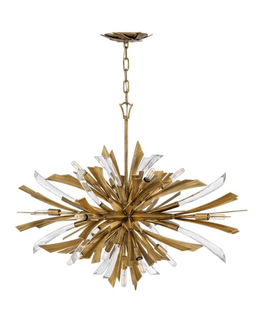 Vida Medium Single Tier Pendant Light by Fredrick Ramond - Modern Oval Design, Crystal Accents