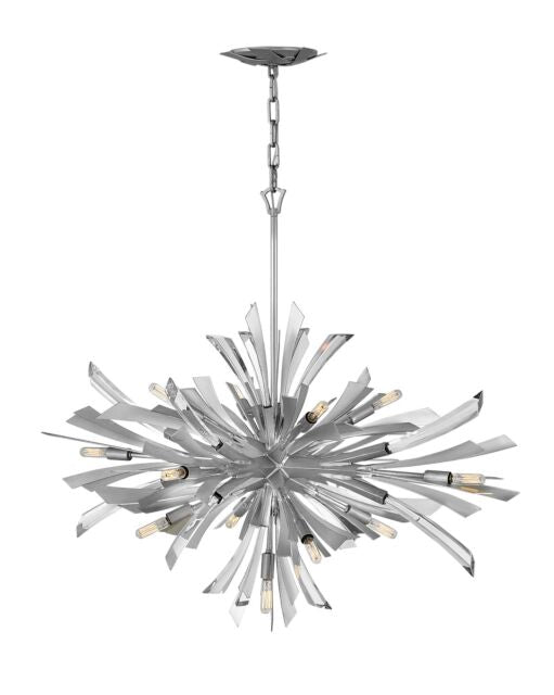 Vida Medium Single Tier Pendant Light by Fredrick Ramond - Modern Oval Design, Crystal Accents