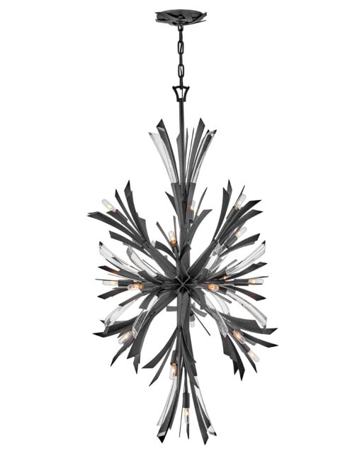 Vida Medium Orb Chandelier 19 Lights by Fredrick Ramond in Brushed Graphite & Gold Finish