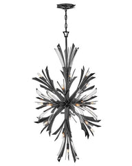 Vida Medium Orb Chandelier 19 Lights by Fredrick Ramond in Brushed Graphite & Gold Finish